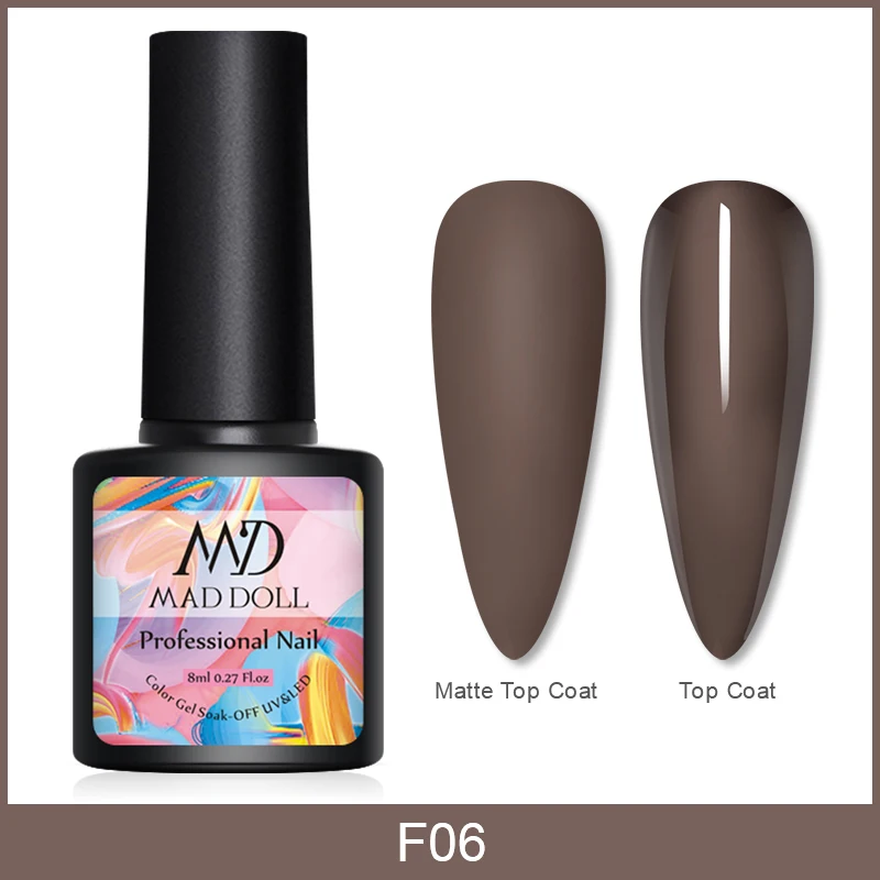 MAD DOLL 1 бутылка 8 мл УФ-гель для ногтей сладкие розовые фиолетовые цвета замочить от УФ-гель-лака One-shot длительный гель для ногтей - Цвет: F06