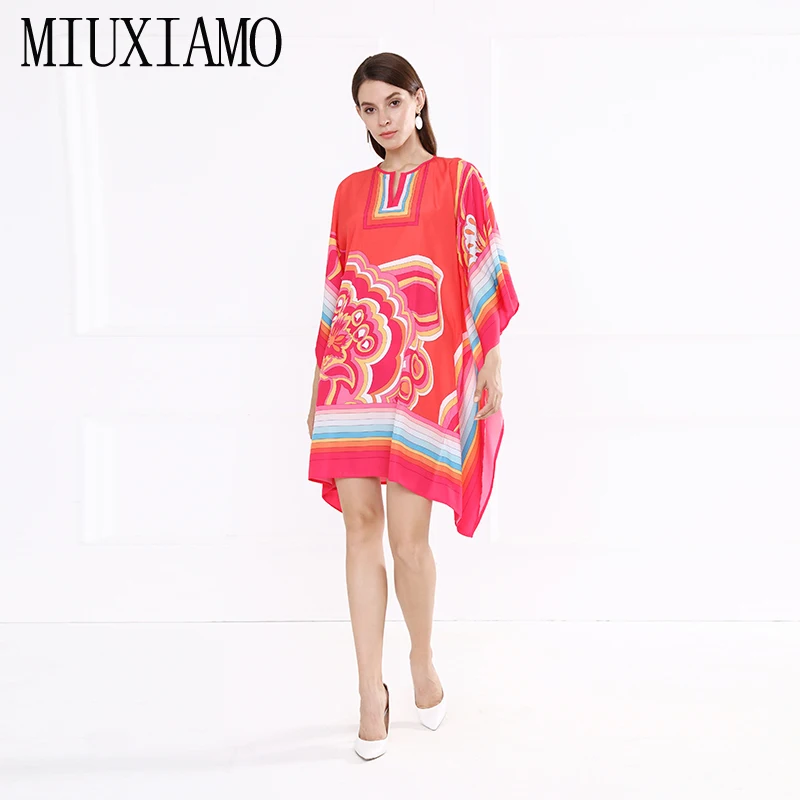MIUXIMAO платье на заказ, плюс размер, Модное Новое поступление, свободное асимметричное платье с вырезом лодочкой и одним плечом для женщин