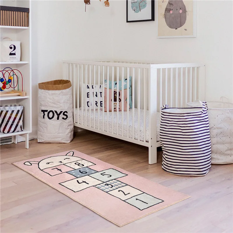 Tapis De Sol De Jeu Pour Enfants Tapis De Chambre A Coucher Rose Pour Filles Lavable En Machine Aliexpress