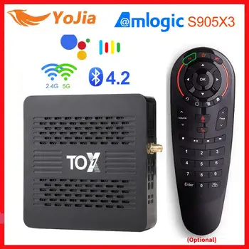 TOX1-decodificador de señal Amlogic S905X3, dispositivo de TV inteligente, Android 9,0, 4GB de RAM, 32GB de ROM, 5G, WiFi, BT, 1000M, reproductor multimedia 4K, HD, Youtube, VS X96 MAX