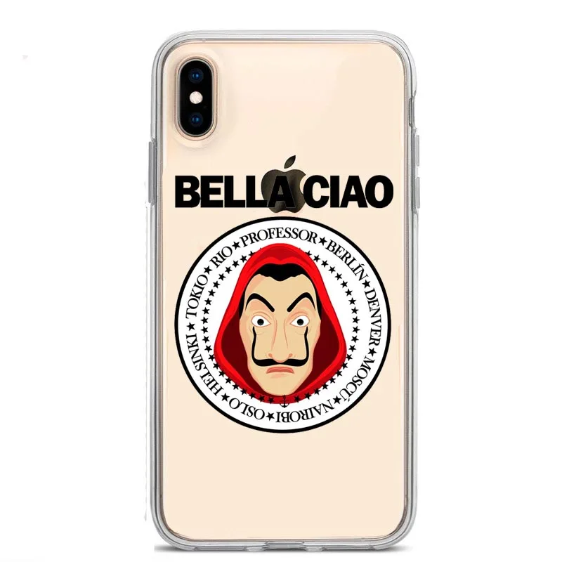 TPU LA Casa De Papel Bella ciao heist money heist Испания ТВ прозрачный силиконовый чехол для телефона iPhone Xs SE 5s 6 6S Plus 7 8 Plus X XR XS MAX - Цвет: TPU