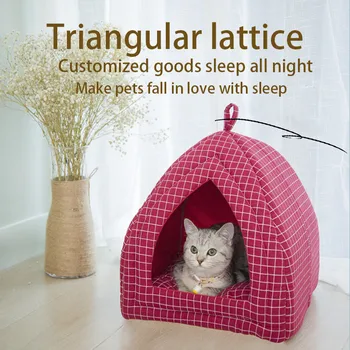 

Pet Bed Kennel Cat Bed Foldable Breathable Warm Sleeping Pet Cat Bed Soft Winter Warm Doghouse Washable Pet Bed Nest Cave