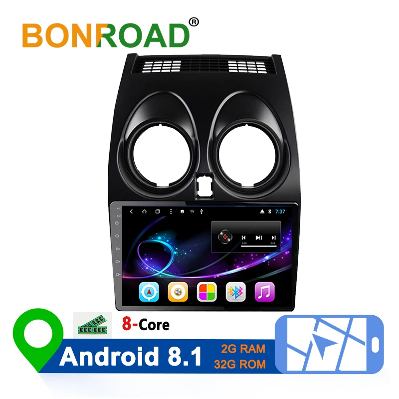 Bonroad Android 8.1 For Nissan Qashqai 2010 Dualis 2007- Car Radio GPS Video Player Navigation Sedan Car Multimedia Player