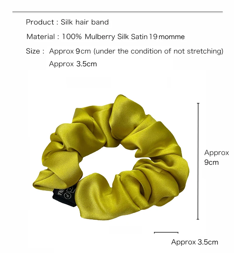 100% Silk Pure Mulberry Silk Large Tie Hair Silk Simple Pure Retro Hair Bands For Women Hair Tie Rope Accessories Scrunchie 19MM head accessories female