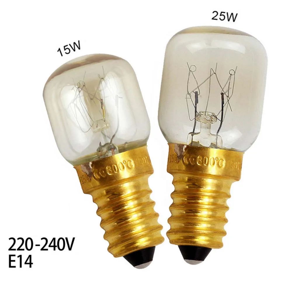 Lâmpada de led de alta temperatura, 220v 240v, 15w, 25w, e14, 300 graus celsius, microondas, torradeira, lâmpadas a vapor, capô de lâmpadas