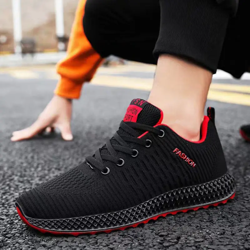 

PUIMENTIUA Lace Up Breathable Tenis Men Shoes Men Casual Vucanized Shoes Sneakers Men Shoes Flats Mesh Outdoor Walking Footwear