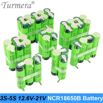 

Turmera 3S 10.8V 4S 14.4V 5S 18V 18650 3400mAh Battery NCR18650B 3400mAh 6800mAh for 12V 16.8V 21V Screwdriver Battery Customize