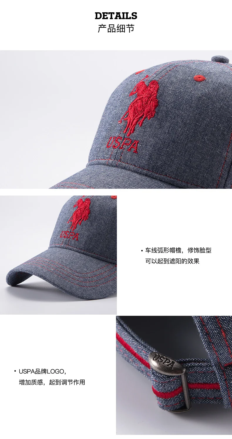 U.s. Polo Assn.2021 New Couple Baseball Caps Fashion  Embroidery Standard Cotton Adjustable Hats For Men And Women