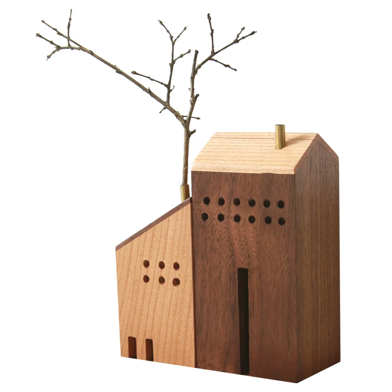 Japanesestylewoodenhouseincensediffuserwoodcreativegiftincense