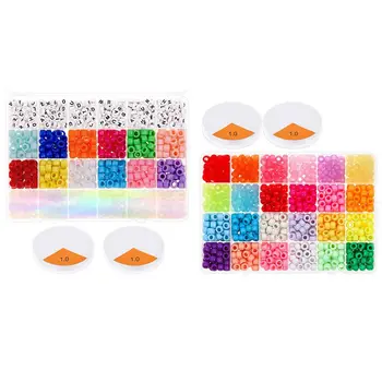 

Bracelet Making Kit, Friendship Bracelets Bead Kit with Pony Beads, Multi-Colored 6X9mm Rainbow Pony Beads Bulk