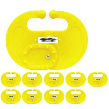 

10PCS Cow Nose Thorn Plastic Calf Weaner Milk Sucking Preventer Calf Nose Ring Livestock Farm Tool Yellow