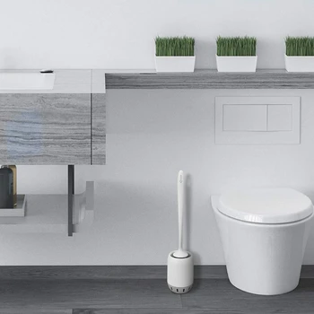 

Toilet Brush and Holder Upgrade Modern Design with Strong Bristles,Bathroom Toilet Bowl Cleaner Brush Set,Toilet Cleaning Brush