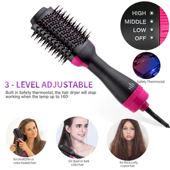 

2 IN 1 Hair Dryer And Hair Straightener One Step Hair Dryer Volumizer Hot Air Brush Comb Curling Styling Tools Secador De Cabelo
