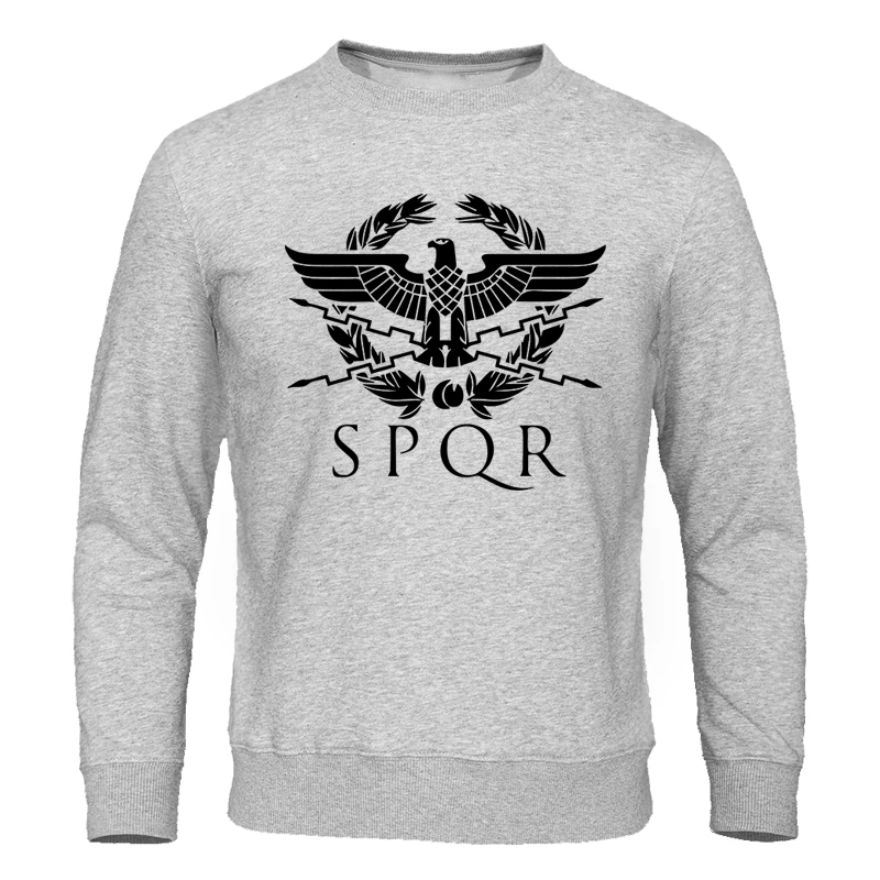 

2019 Autumn New Warm Men Hoodie Sweatshirt SPQR Roman Rome Senate Military Faction Eagle Hoodies Mens Fashion Brand Sweatshirts
