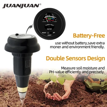 

2/3/4/5 in 1 Soil PH Meter Moisture Monitor Sunlight Intensity Temp Tester Soil Water PH Light Meter Garden Test Tool for Plants