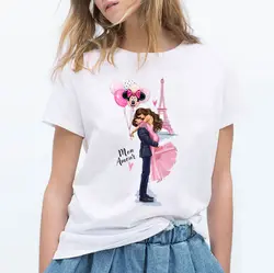 WVIOCE/Милая женская футболка с круглым вырезом и графическим принтом и короткими рукавами; модные повседневные свободные рубашки для
