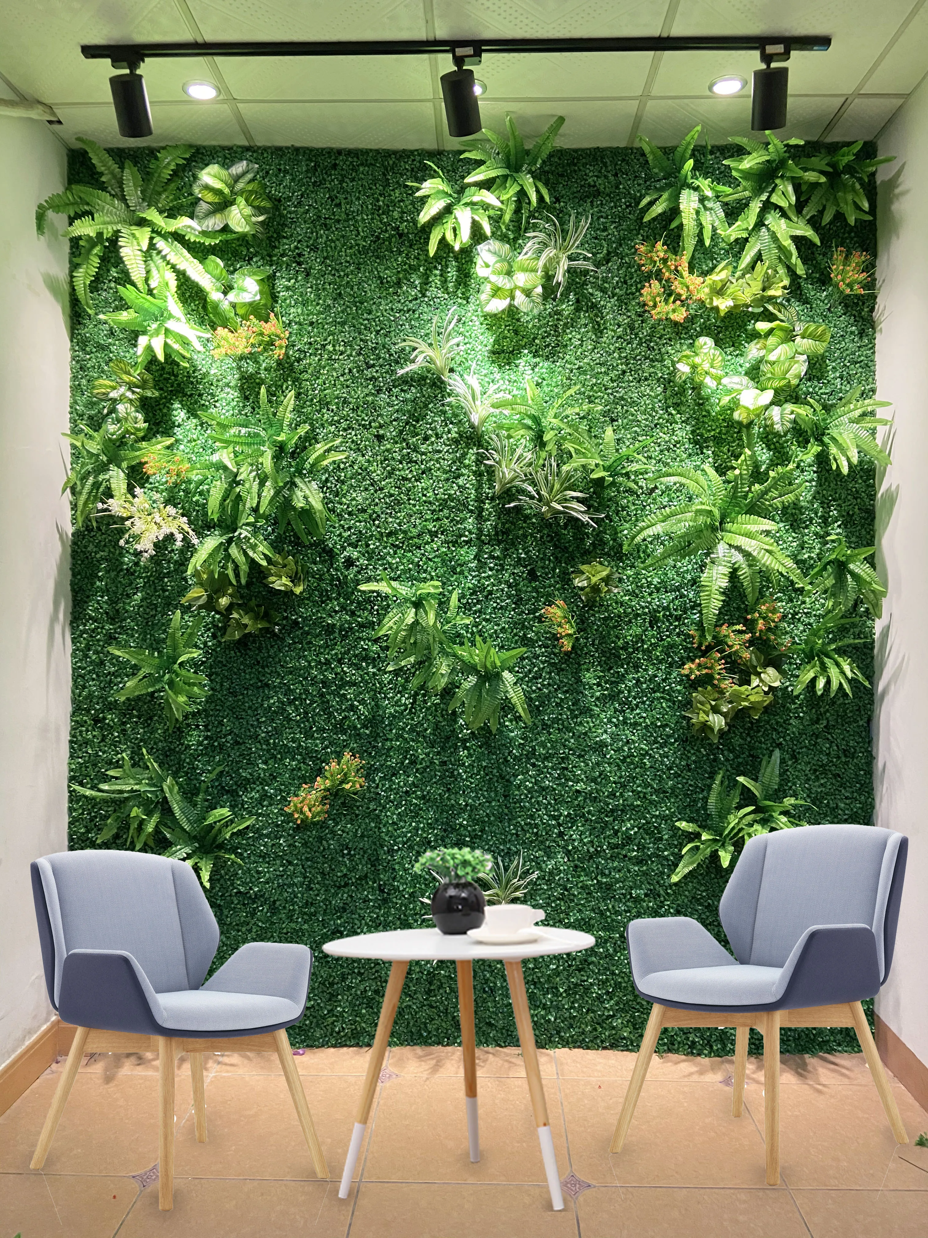 Artificial Plant Wall Flower Wall Panel Green Plastic Lawn Tropical ...