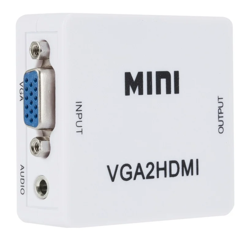 Portable Mini VGA to HDMI-compatible Converter VGA2HDMI Video Box Audio Adapter 1080P Notebook PC HDTV Projector TV VGA2HDMI