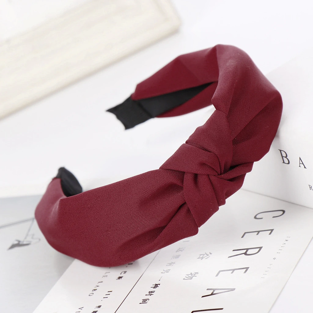 Simple Cloth Headband Women New Fashion Brief Cross Soft Bow Knot Turban Hairband Comfortable Seaside Girls Sweet Solid 1111