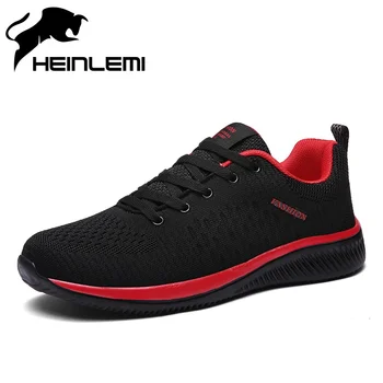 

HEINLEMI Men Sneakers Male Shoes Adult Black Gray High Quality Comfortable Non-slip Soft Mesh Men Shoes Lightweight Footwear