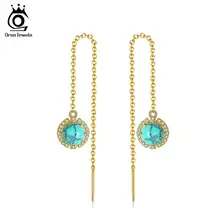 ORSA JEWELS, настоящее 925 Висячие серьги из серебра 925 пробы, натуральный камень, идеальная полировка, серебряные серьги, модные женские ювелирные изделия, ASE74