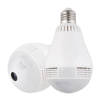 

360 Degree Bulb Camera Security Wireless Lamp Cameras Fisheye Panoramic Bulb HD support WIFI Network Remote Monitor