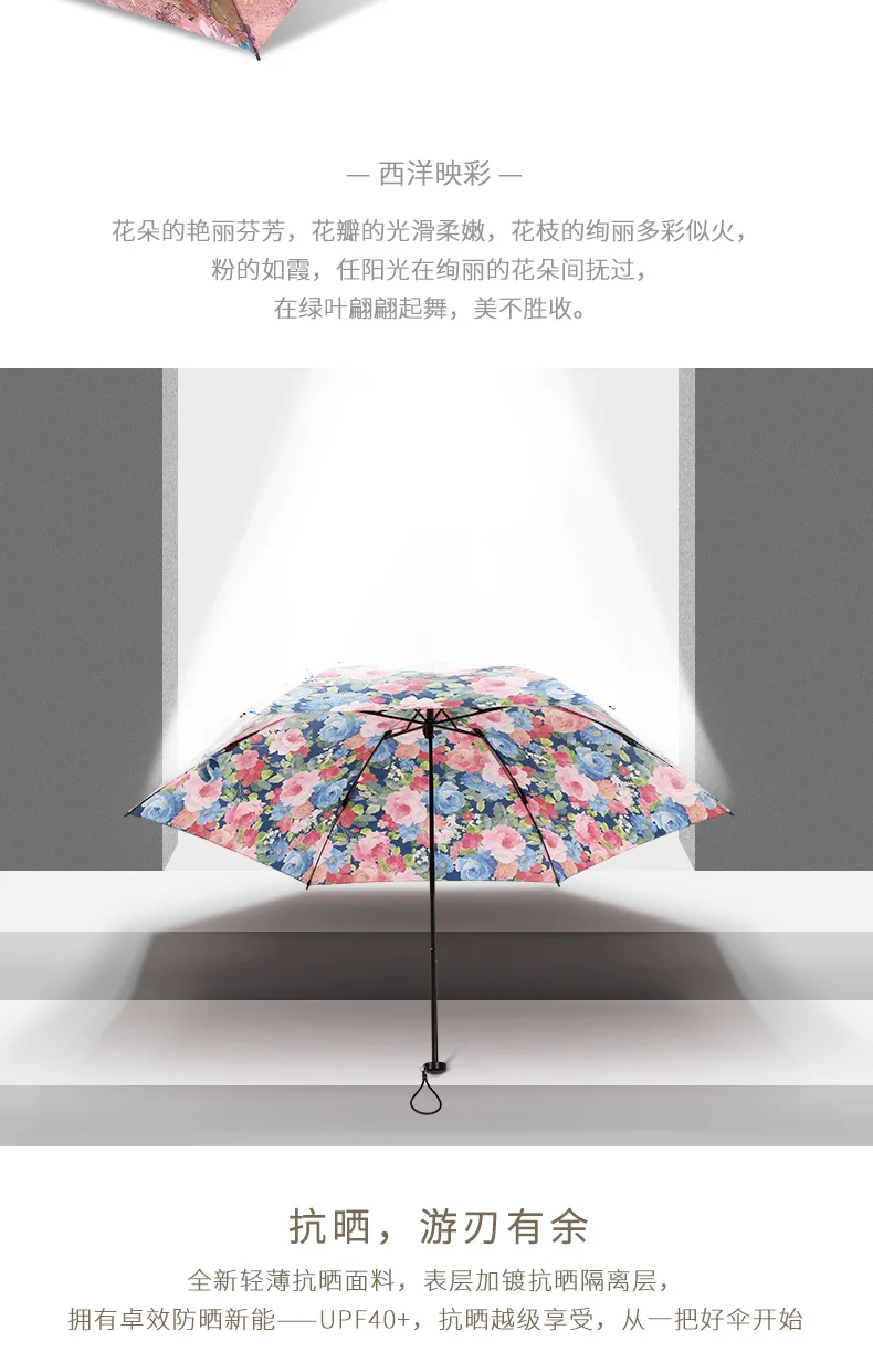 [ продукт] Райский зонтик солнцезащитный Зонт с принтом Ретро богиня светильник ультра-портативный с дождем подарок девушке