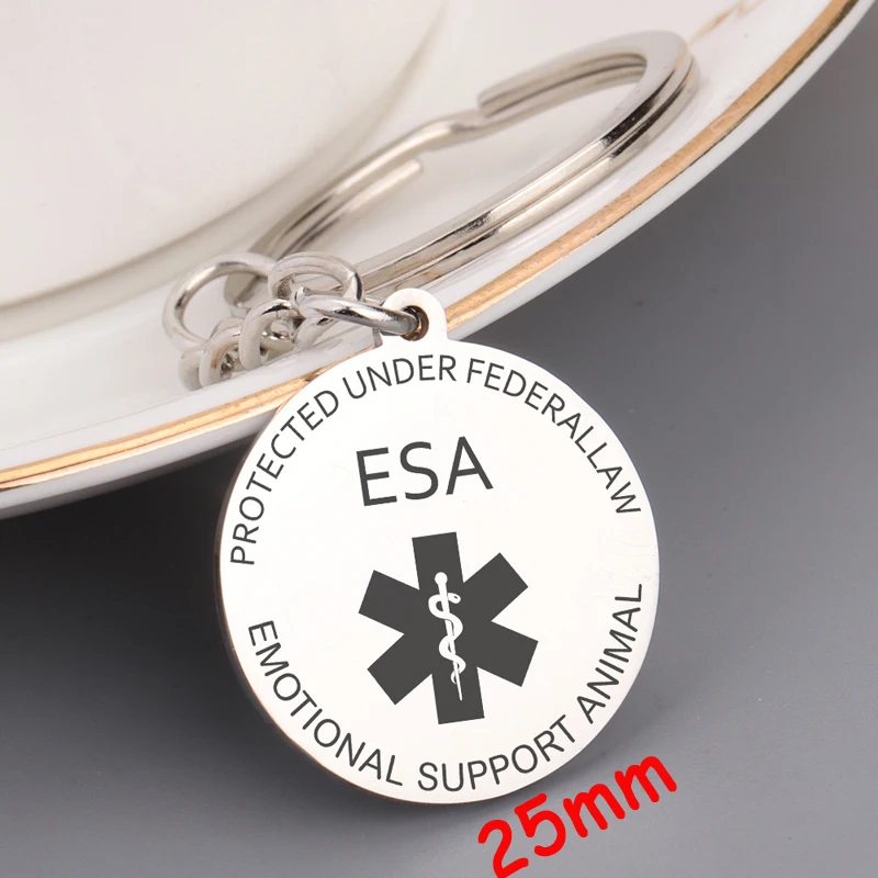Круглый идентификационный брелок ESA из нержавеющей стали для домашних животных