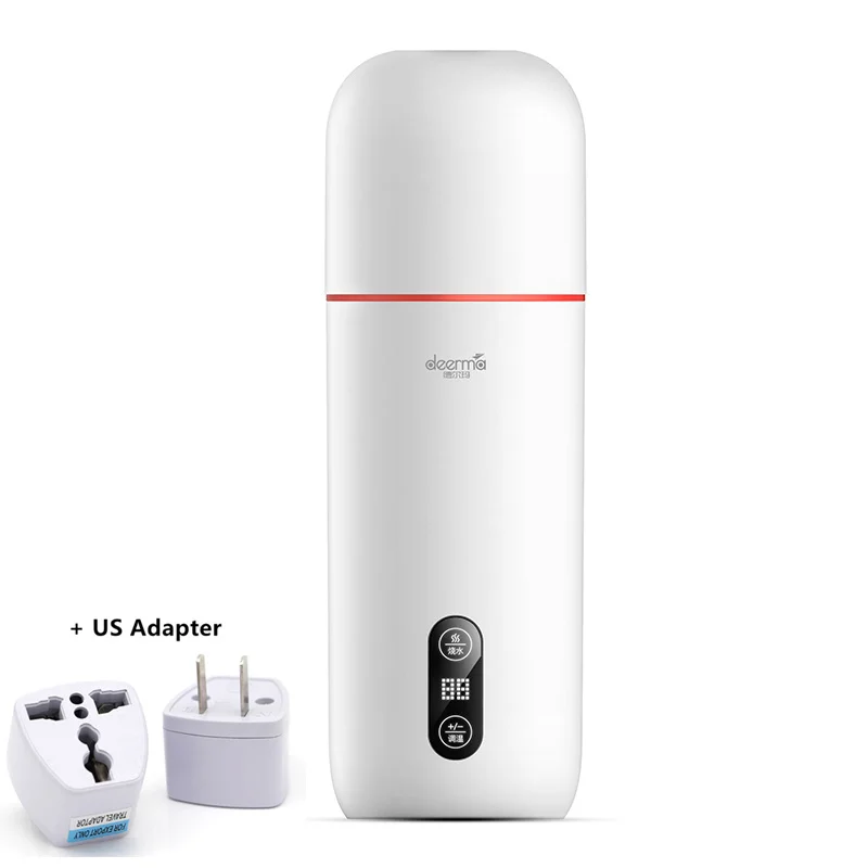 Add US Adapter MI Mijia Deerma электрический чайник для воды 350 мл термос чашка портативная тушеная чашка температурный дисплей умный сенсорный контроль изоляционный горшок - Цвет: Add US Adapter
