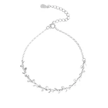 925 пробы ножной браслет женский корейский стиль Мода Листья ножной браслет украшения