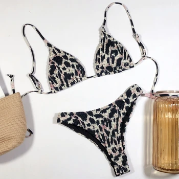 

Urifens 2020 Women Swimsuit Sexy Micro Bikini Women Swimwear Leopard Bikini Set Two Piece Swimsuit Beach Bathing Suit LCS58A