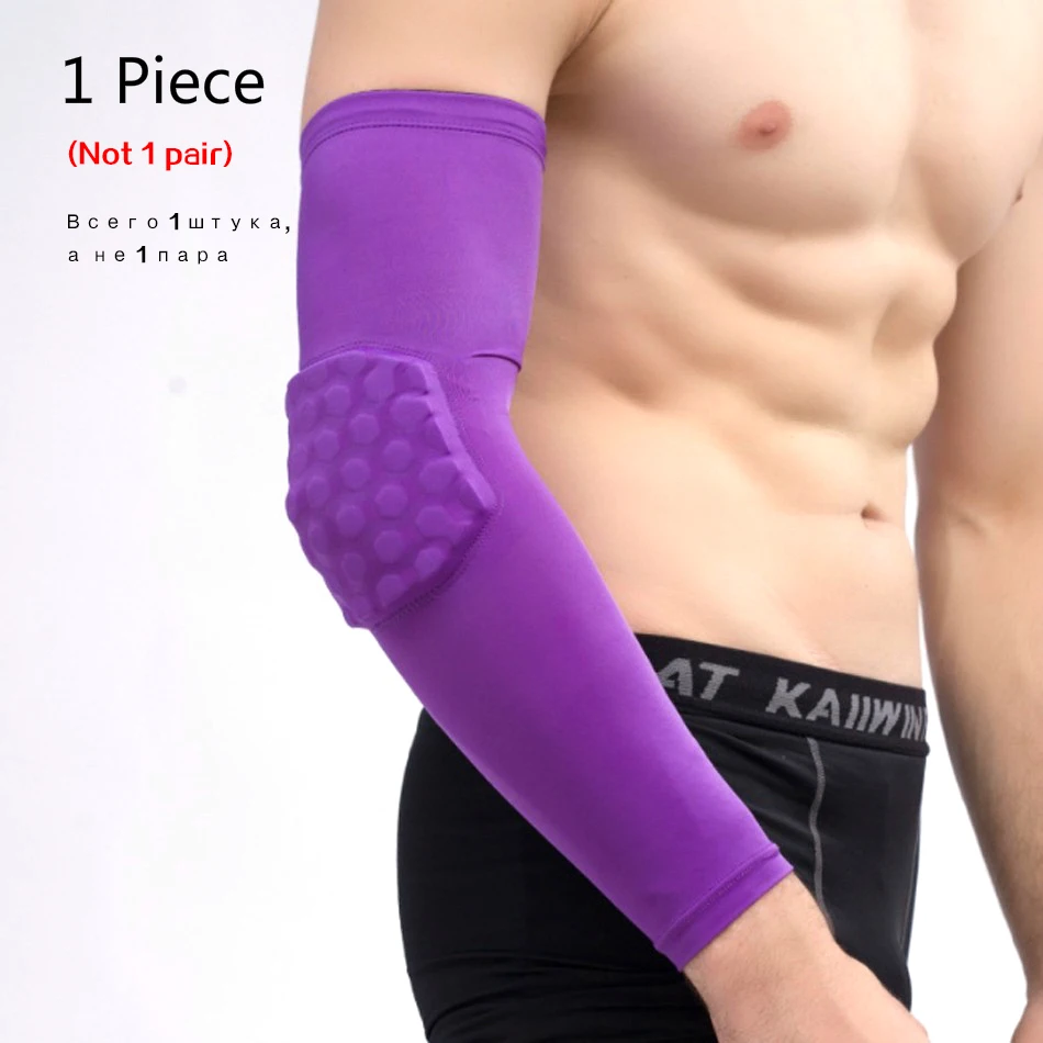 Elbow Purple REXCHI 1 шт. ячеистые наколенники рукав баскетбольная скобка эластичные защитные наколенники шестерни коленной чашечки пены поддержка волейбола - Цвет: Elbow Purple