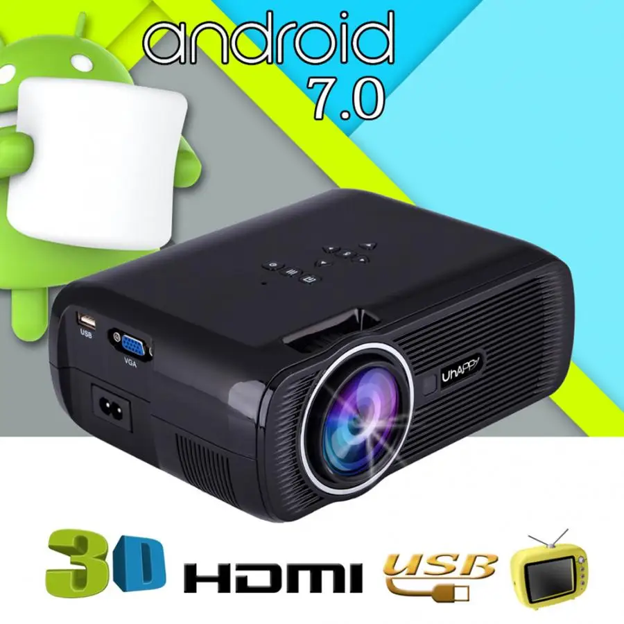 Excelvan мини-домашний кинотеатр 1080P Full HD HDMI Bluetooth Wi-Fi светодиодный проектор