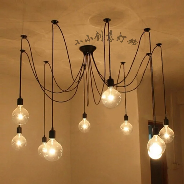 Ретро люстра Эдисона Современная гостиная спальня столовая регулируемая DIY