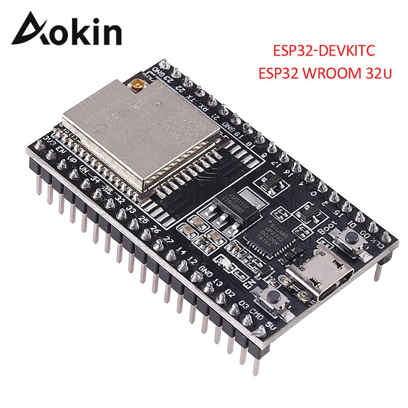

Aokin ESP32 Wroom 32U Wireless WiFi Bluetooth ESP32-DevKitC Core Board esp32-devkitc-32u Development Board