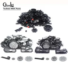 300-700 Elo Da Cadeia com Chanfrado Reforçado EdgeTank Pçs/lote High-Tech Faixa Cadeia Rolha De Borracha Peças MOC Tijolos Diy Brinquedos