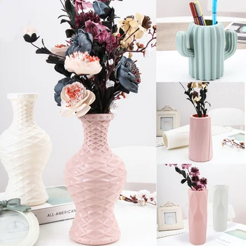 

Flower Vase Imitation Ceramic Anti-fall Vases Flower Arrangement Wedding Living Room Upholstery Decoration
