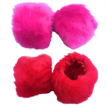 

2Pcs 2020 New Womens Blouse Winter Faux Fur Fluffy Wrist Cuff Warmer Clothes Sleeve Decor Womens turtleneck