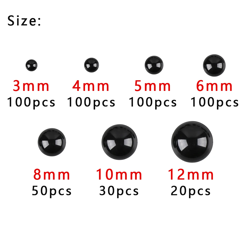 500 шт./кор. 3-12 мм глаза чёрные туфли Лолита с круглым безопасный Пластик ГЛАЗА Набор «сделай сам» для куклы изготовления игрушки медведя глаз кукла-амигуруми аксессуары