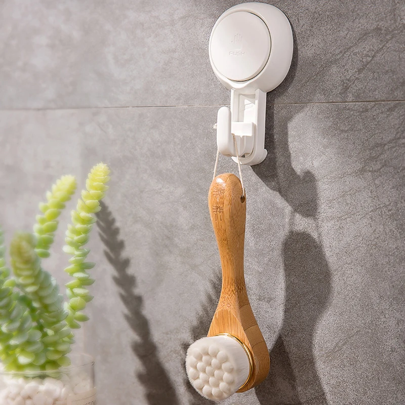 

2Pcs Strong vacuum sucker Wall hook Easy to install disassemble and reuse Bathroon hook No punching No trace