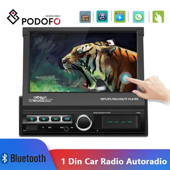 

Podofo 1din Car Radio 7'' Autoradio Touch Screen Car Multimedia Player Mirror Link Auto MP5 Bluetooth FM Radio Cassette Player