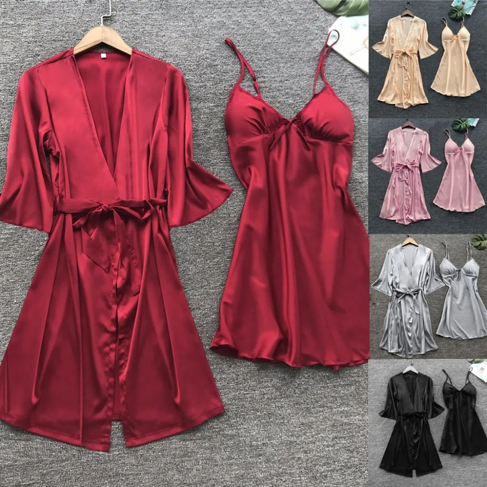 Женский кружевной халат, нижнее белье, ночное белье, сексуальный черный шелковый халат кимоно, пижамы, женская сексуальная одежда для сна, большие размеры, женская одежда, P3M