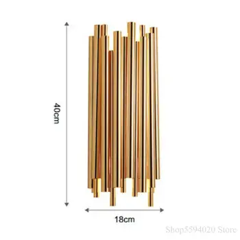 

American Shining Gold Wall Lamp Metal Wall Light Retro Gold Livingroom Bedroom Kitchen Aisle Decoration Wall Sconce Lighting AC