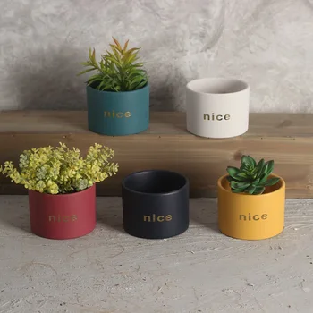 

1pc Home Small Ceramic Pots Succulent Green Plant Pots Home Decoration Flower Holder