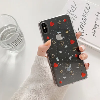 From Jenny Луна Любовь к iPhone 11 pro x xr xs max 6 6s 7 8 Plus прозрачный блесток чехол для телефона из ТПУ с защитой мягкий чехол - Цвет: Love