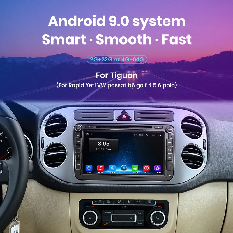 Junsun 2 ГБ + 32 Android 8 1 автомобильный DVD Радио Мультимедийный видео плеер GPS навигатор