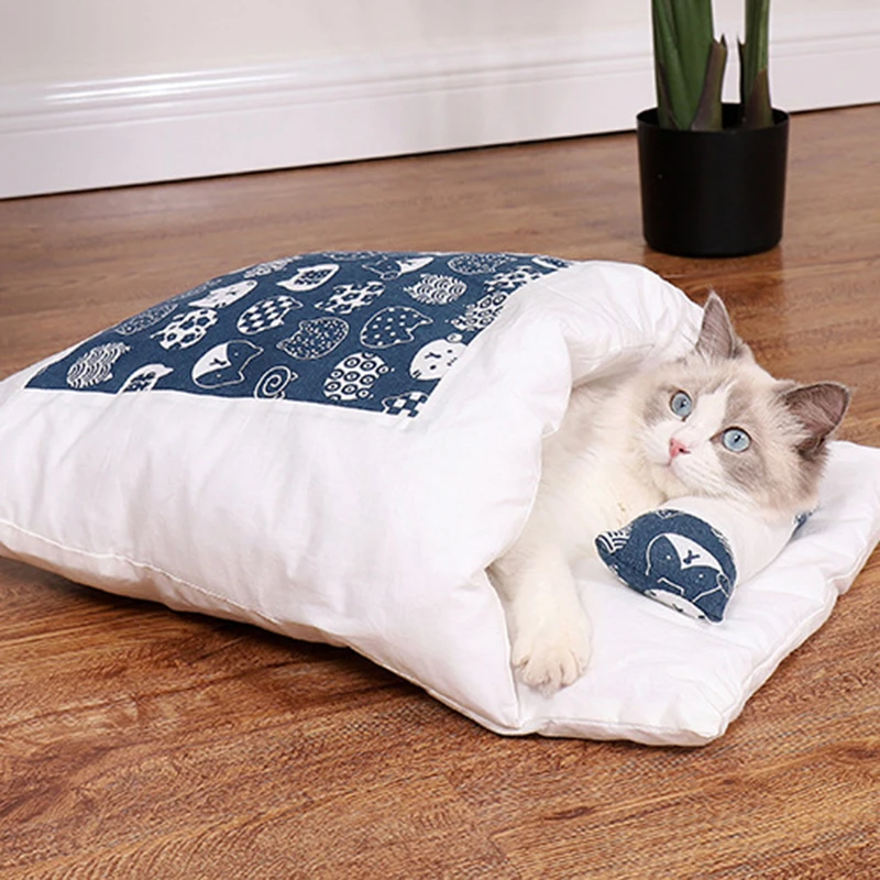 Nuovo Cane Gatto Letto Sacco A Pelo Inverno Sacco Caldo Coperta Stuoia Rimovibile Cat House Piccolo Pet Bed Puppy Kennel Nido Cuscino Pet Supply