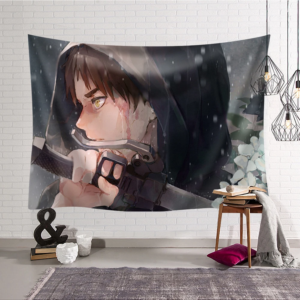 Tapiz de película de Anime japonés Attack on Titan, toalla de playa colgante para pared, manta de tela de poliester, decoración de habitación para regalo, 200x150cm