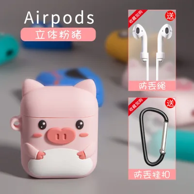 Чехол для Airpods 2, силиконовый чехол с рисунком для Apple Airpods, милый чехол для наушников 3D, чехол для наушников, рождественский подарок