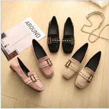 Г., тонкие туфли с квадратным ремешком и пряжкой замшевые туфли на плоской подошве с подошвой из коровьей кожи женская модная повседневная обувь